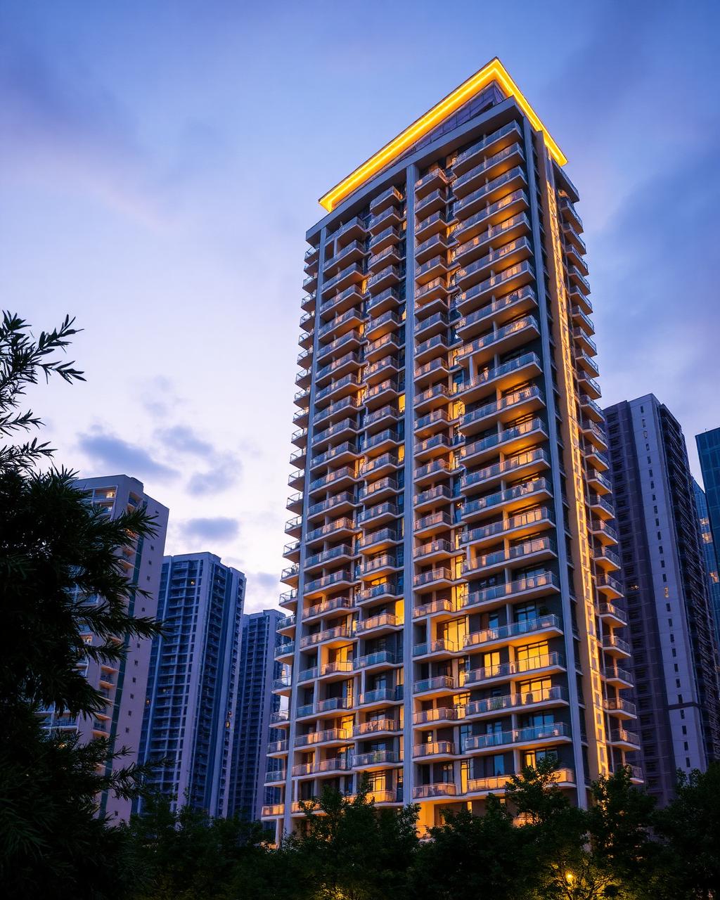 Modern residential tower by Deb Rupayan